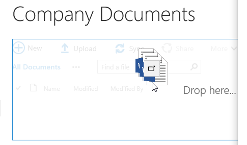 Upload Documents in SharePoint - Drop Here. . . 