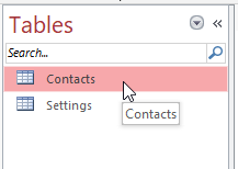 Select Contacts Table