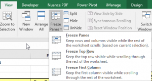Freeze Panes Excel