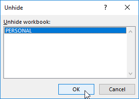 Excel Personal Workbook