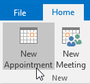Scheduling an Event in Outlook - New Appointment