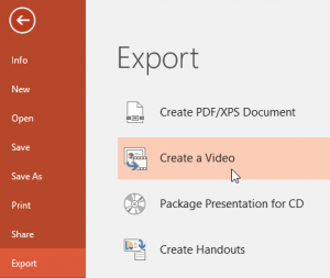 Turn a PowerPoint Presentation into a Video - Export
