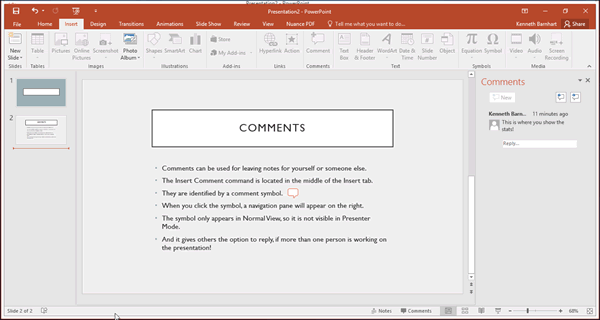 Comments in PowerPoint