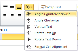 Diagonal Headers in Excel