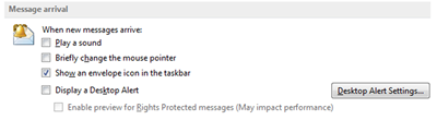 Outlook email alerts
