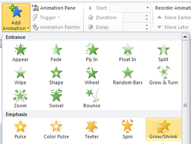grow/shrink animation powerpoint
