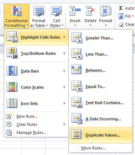 finding duplicates in excel - highlight