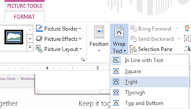 wrap text in word