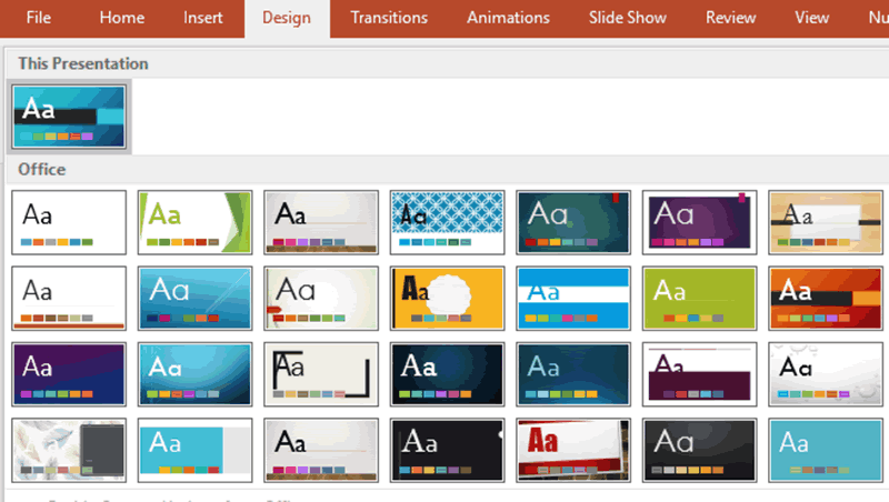 change theme in powerpoint