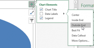 Adding Data Labels in Excel - Pop out menu