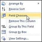 customize outlook - Field chooser